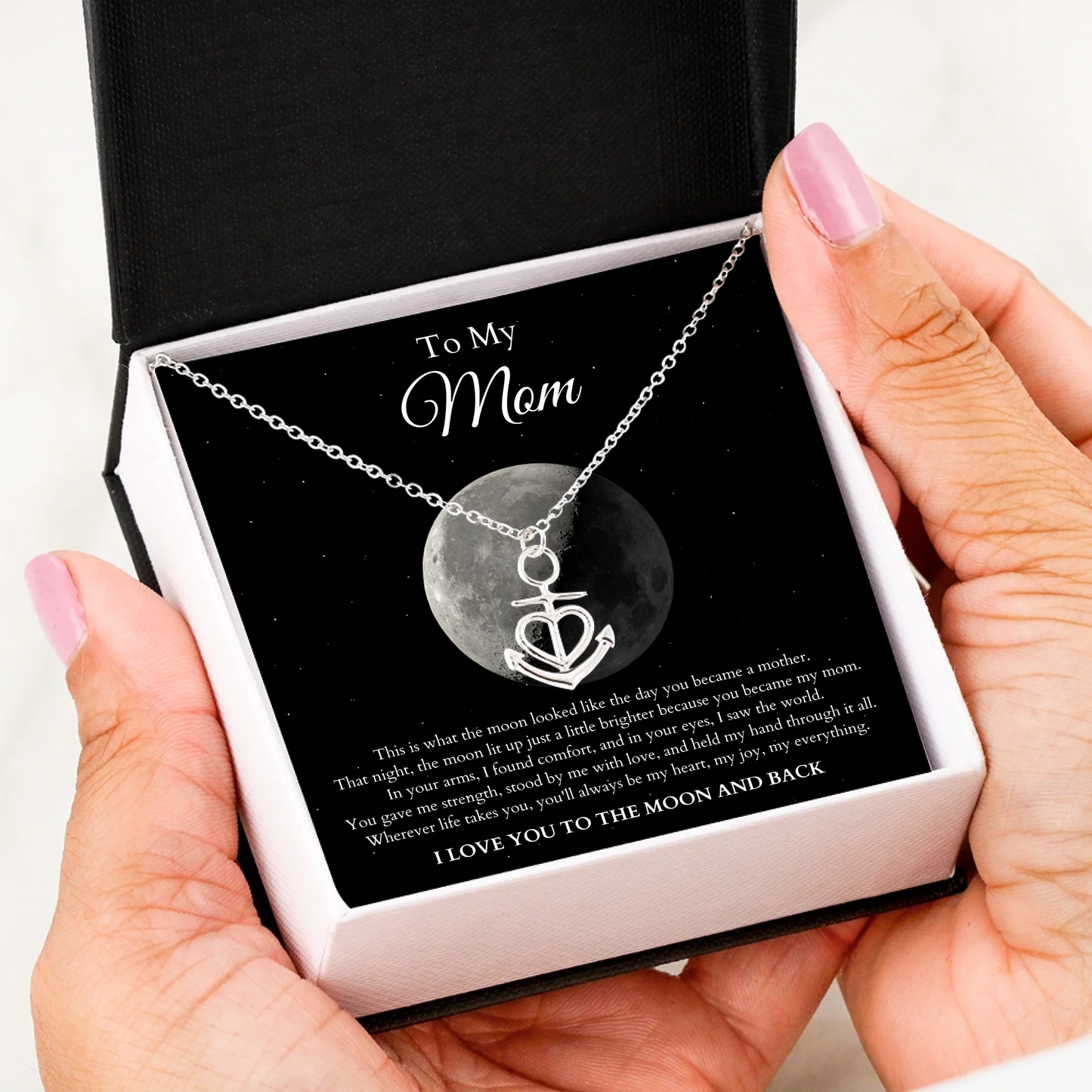 Anchor Love Message Card in Hand Silver