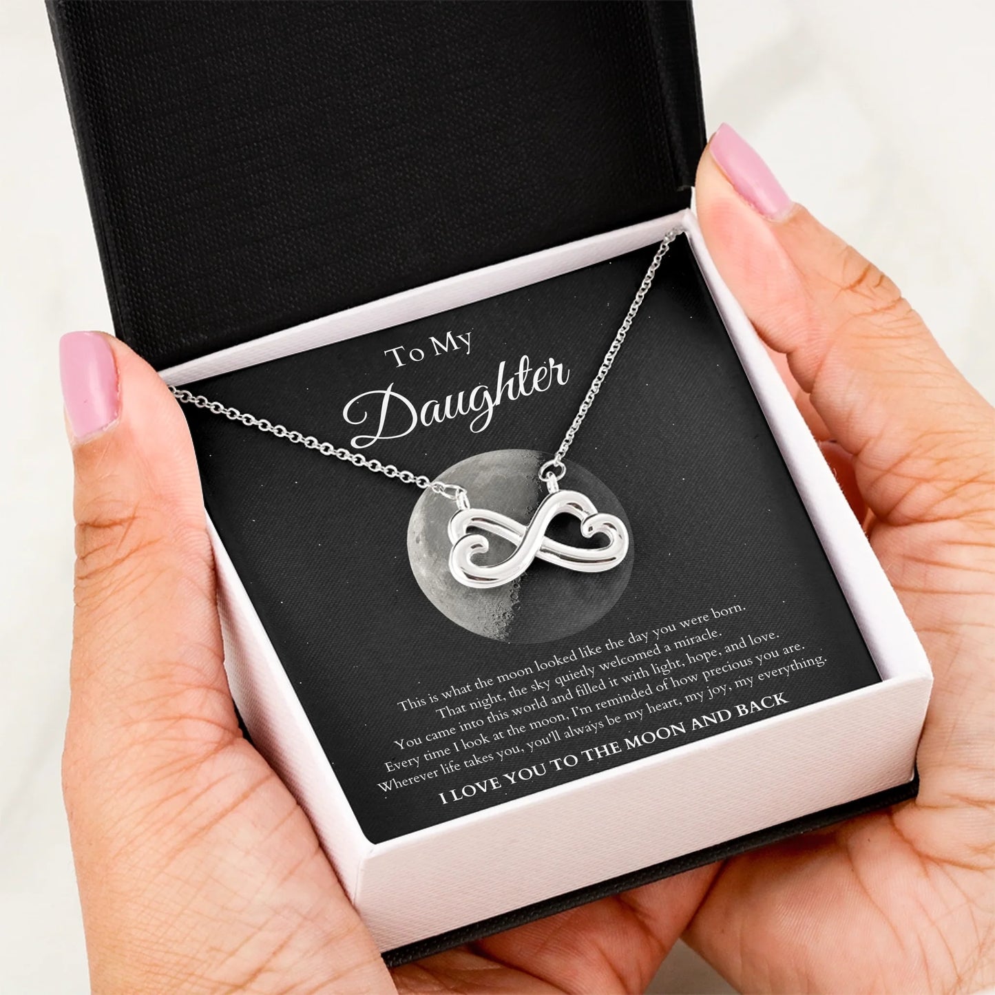 Infinity Heart Message Card in Hand