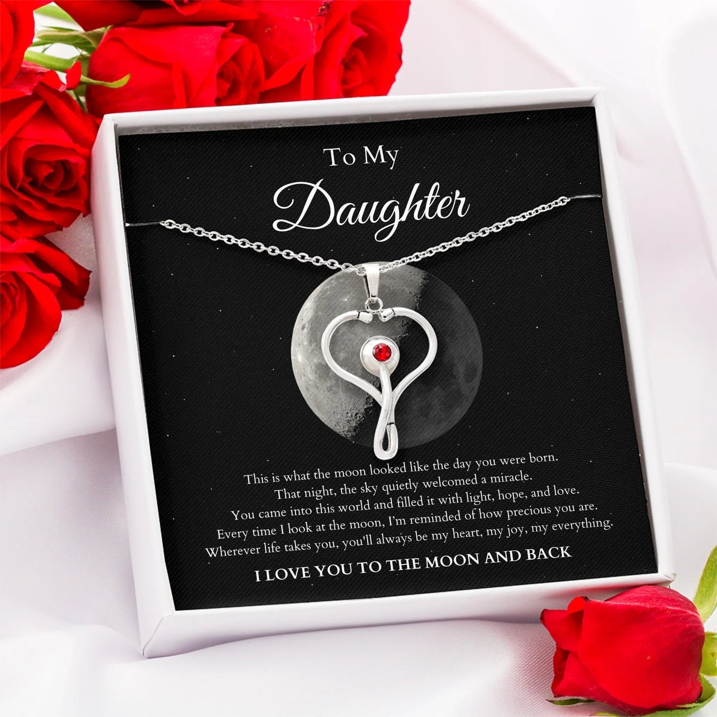 Stethoscope Message Card Red Rose