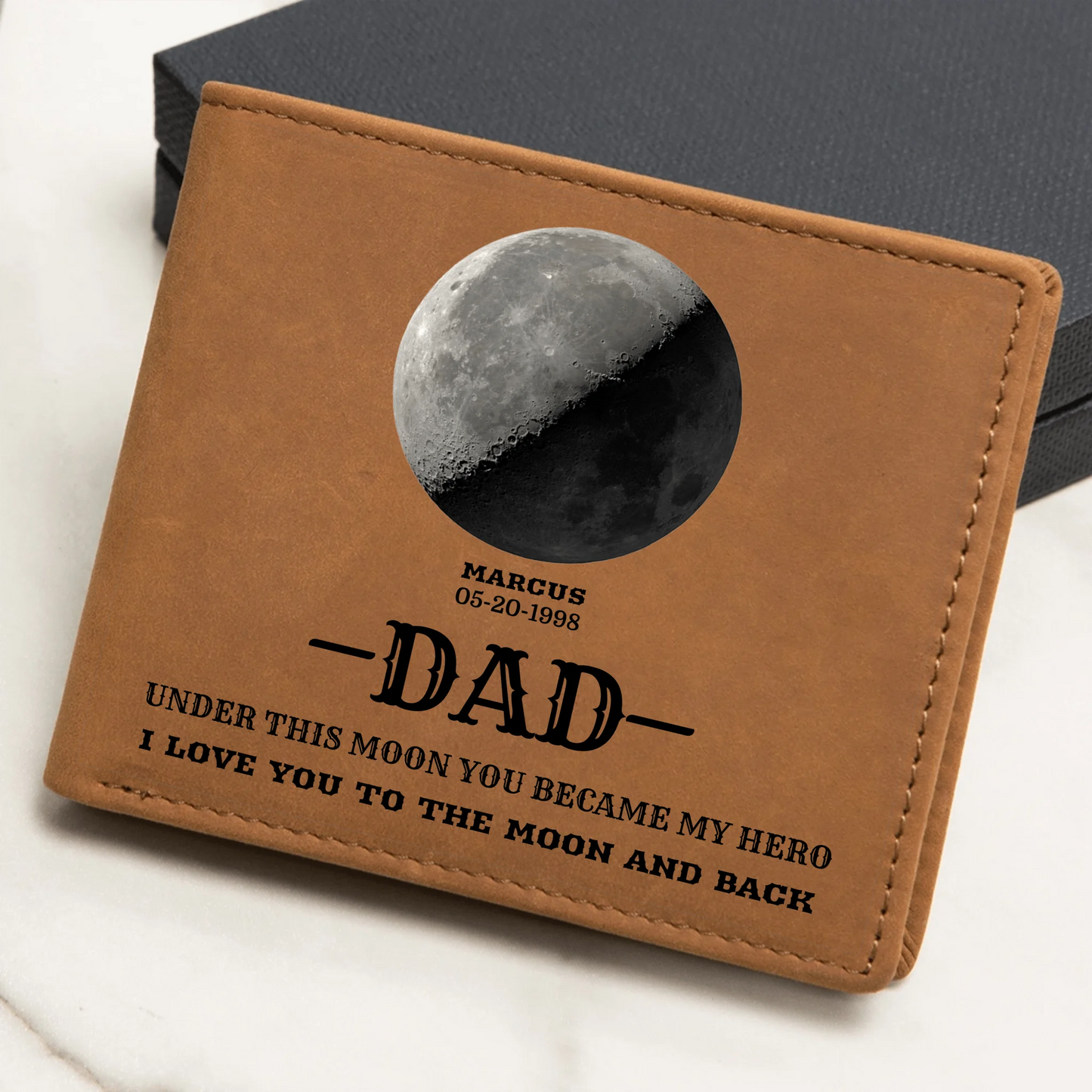 Engraved Leather Wallet