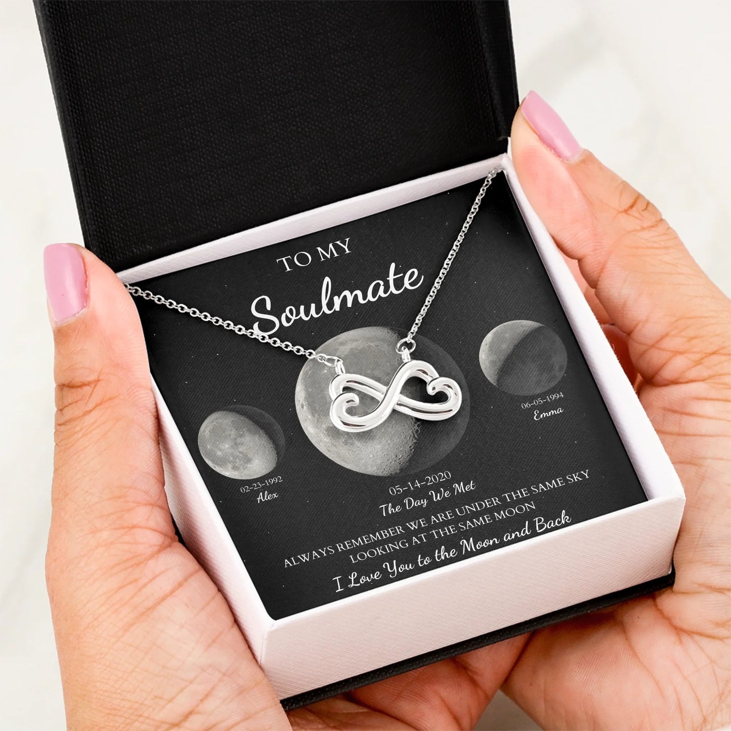 Infinity Heart Message Card in Hand