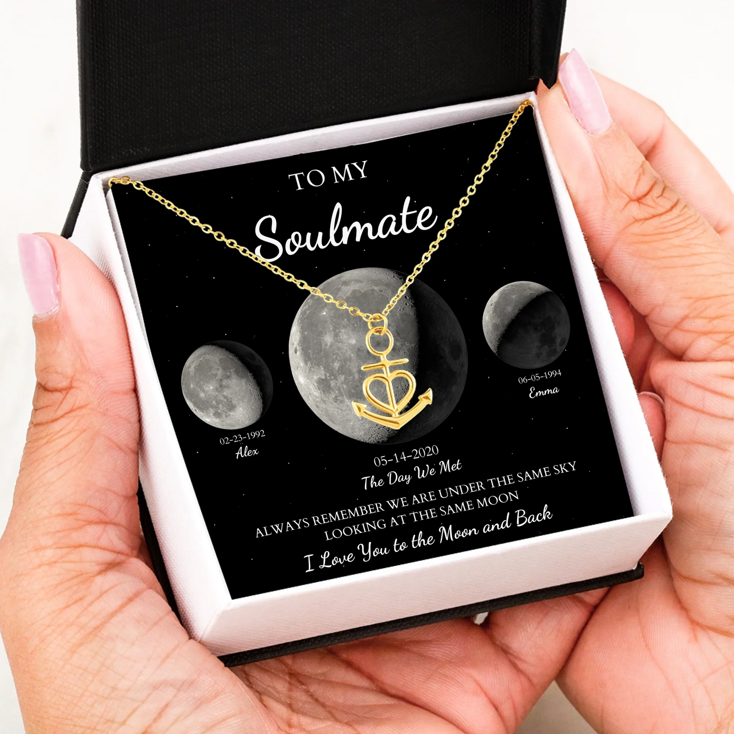 Anchor Love Message Card in Hand Gold
