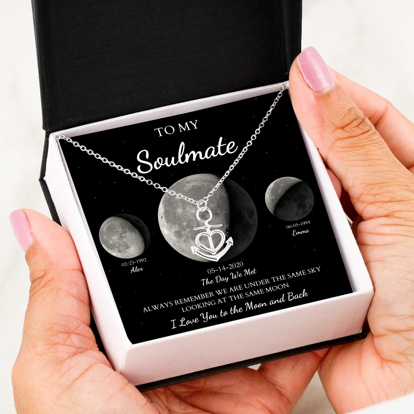 Anchor Love Message Card in Hand Silver