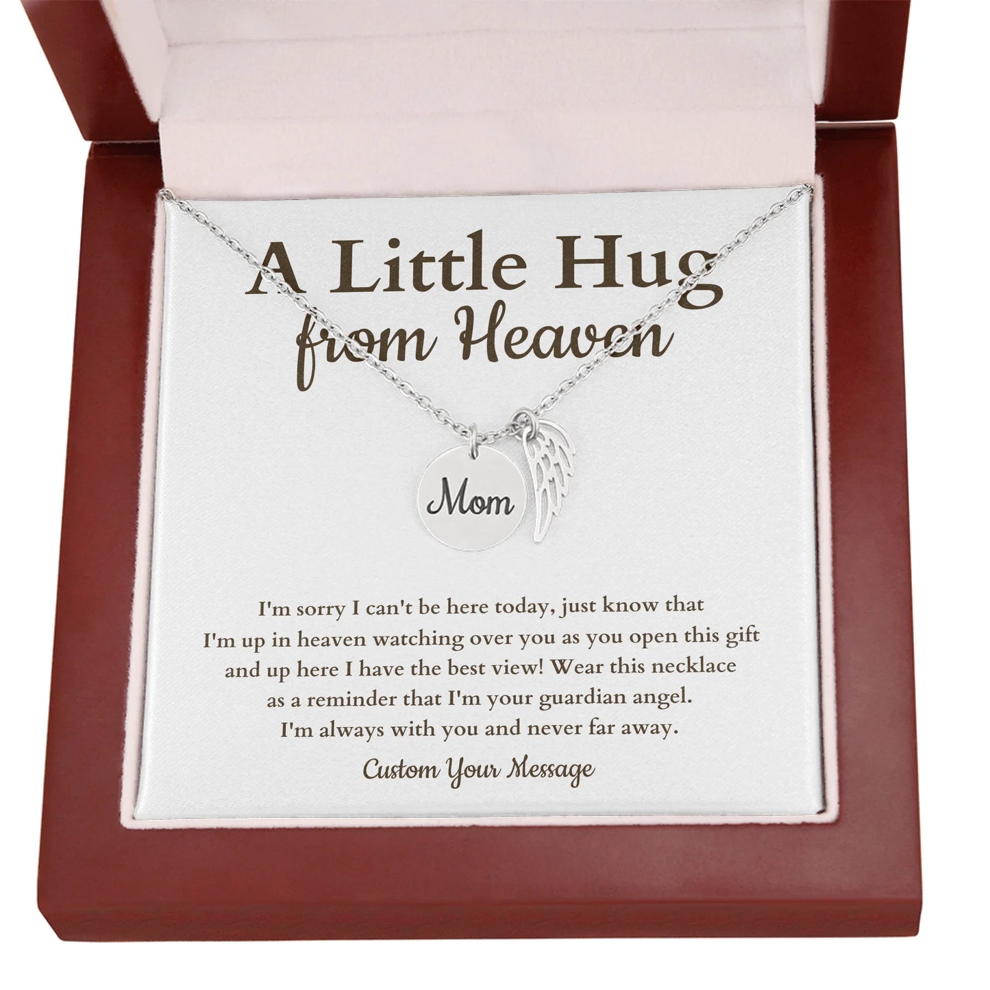 Mom Remembrance Necklace Silver w Wood Amazon