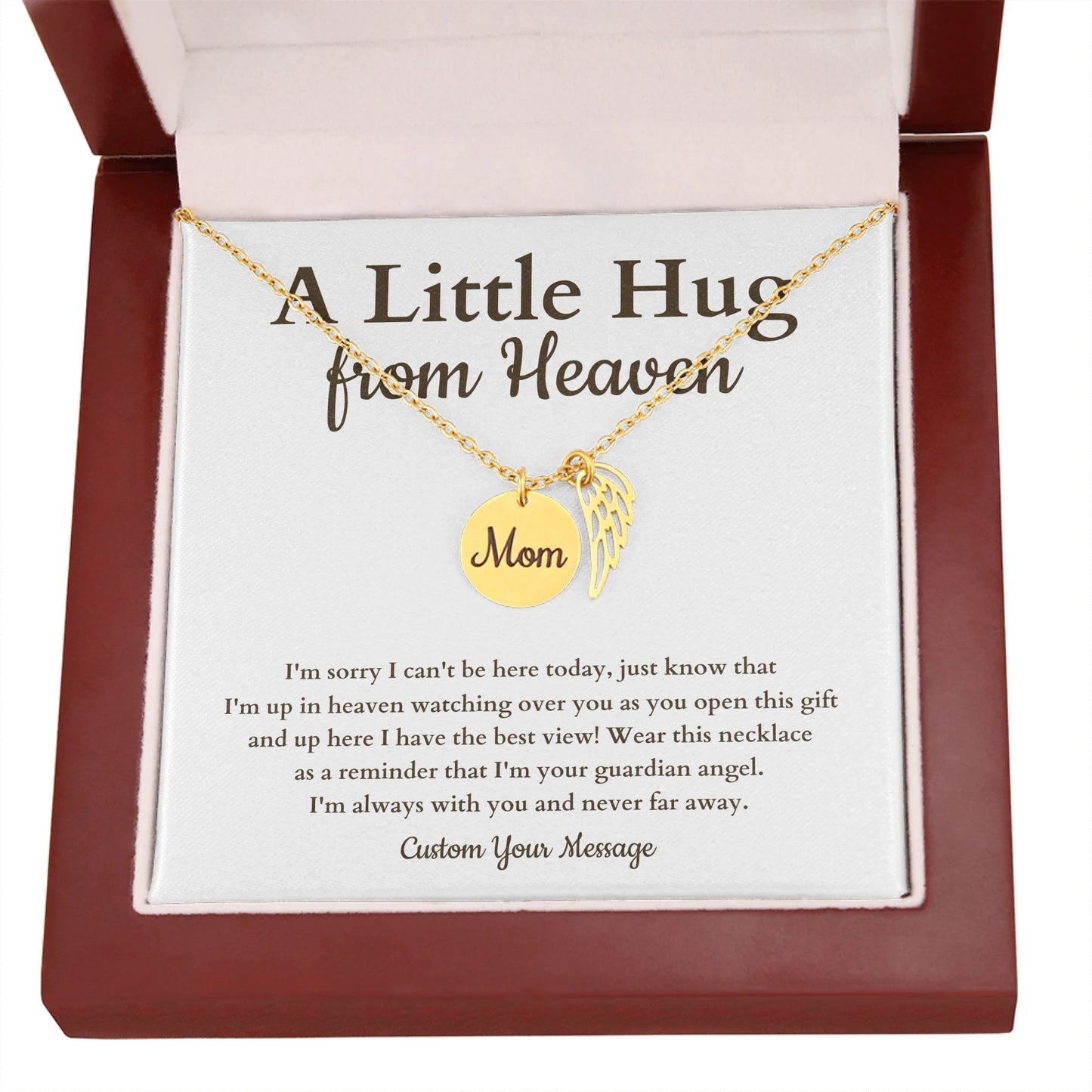 Mom Remembrance Necklace Silver w Wood Amazon