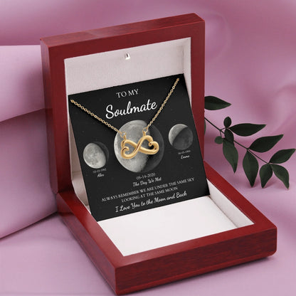 Infinity Heart Necklace Gold W Wood Box 2