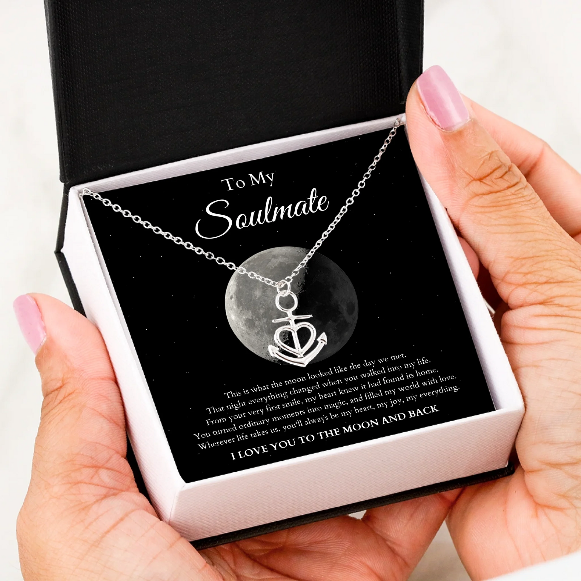 Anchor Love Message Card in Hand Silver