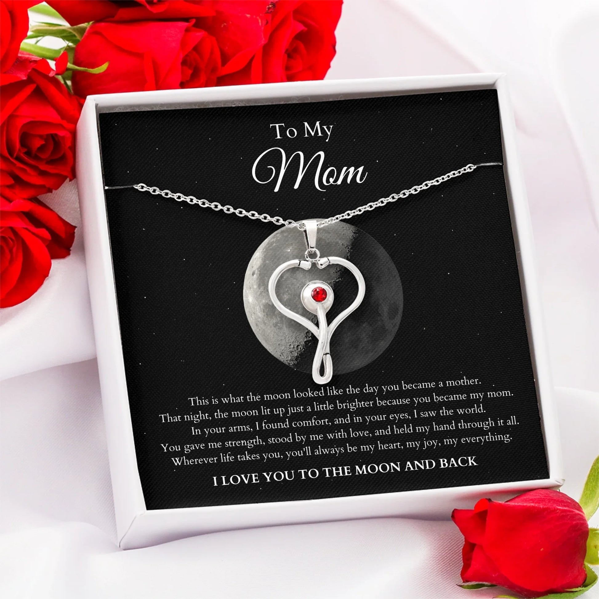 Stethoscope Message Card Red Rose